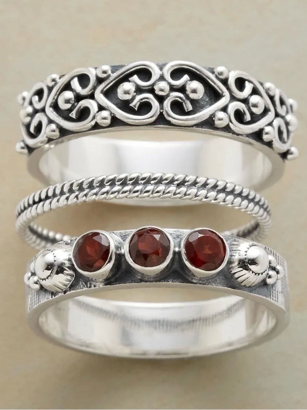“Soirée ring set”. New with tags from Sundance.